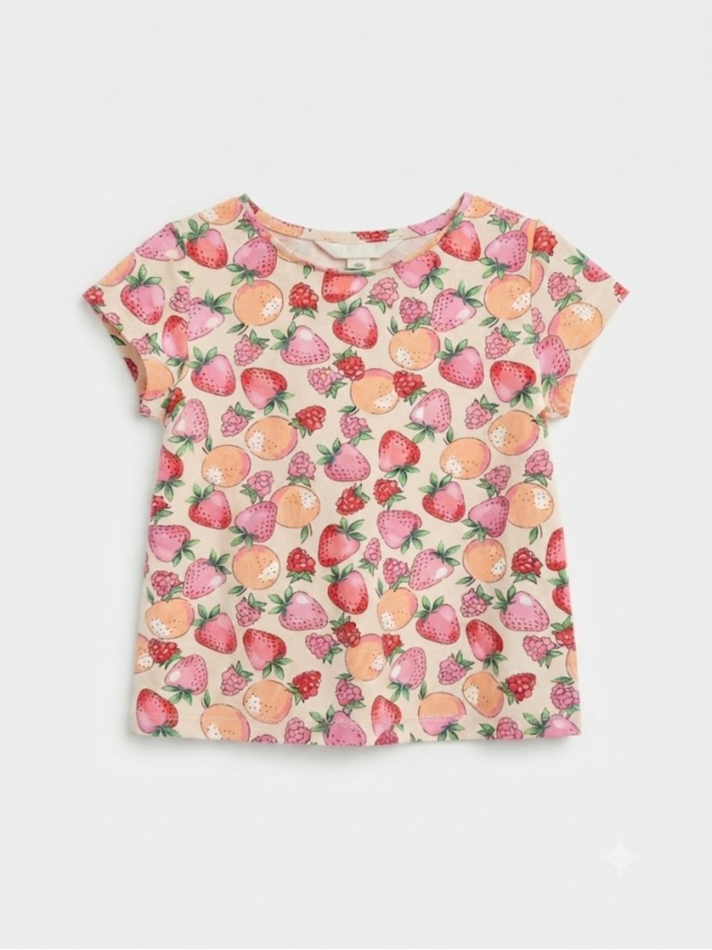 Girls' Pink Fruit-Print Tee size 4-6